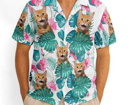 Custom Pet Photo Flowery - Personalized Customized Hawaiian Shirt - Lovely Gift For Pet Lovers