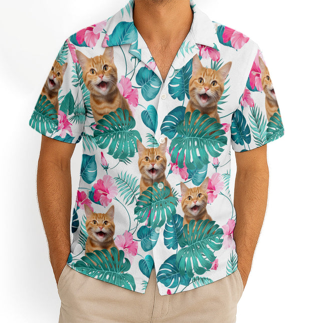 Custom Pet Photo Flowery - Personalized Customized Hawaiian Shirt - Lovely Gift For Pet Lovers