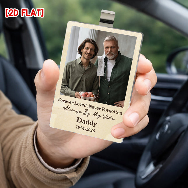 Custom Photo Always By My Side - Personalized Car Visor Clip - Special Gift For Family Members, Dad, Mom