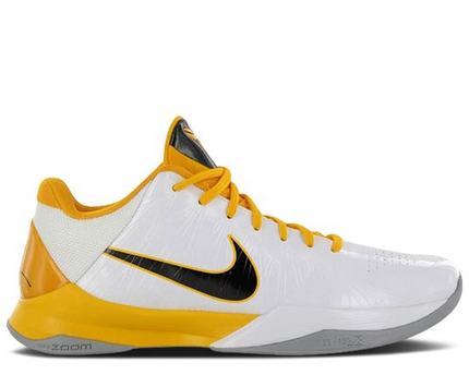 Men's Nike Kobe 5 White Black Del Sol Shoes