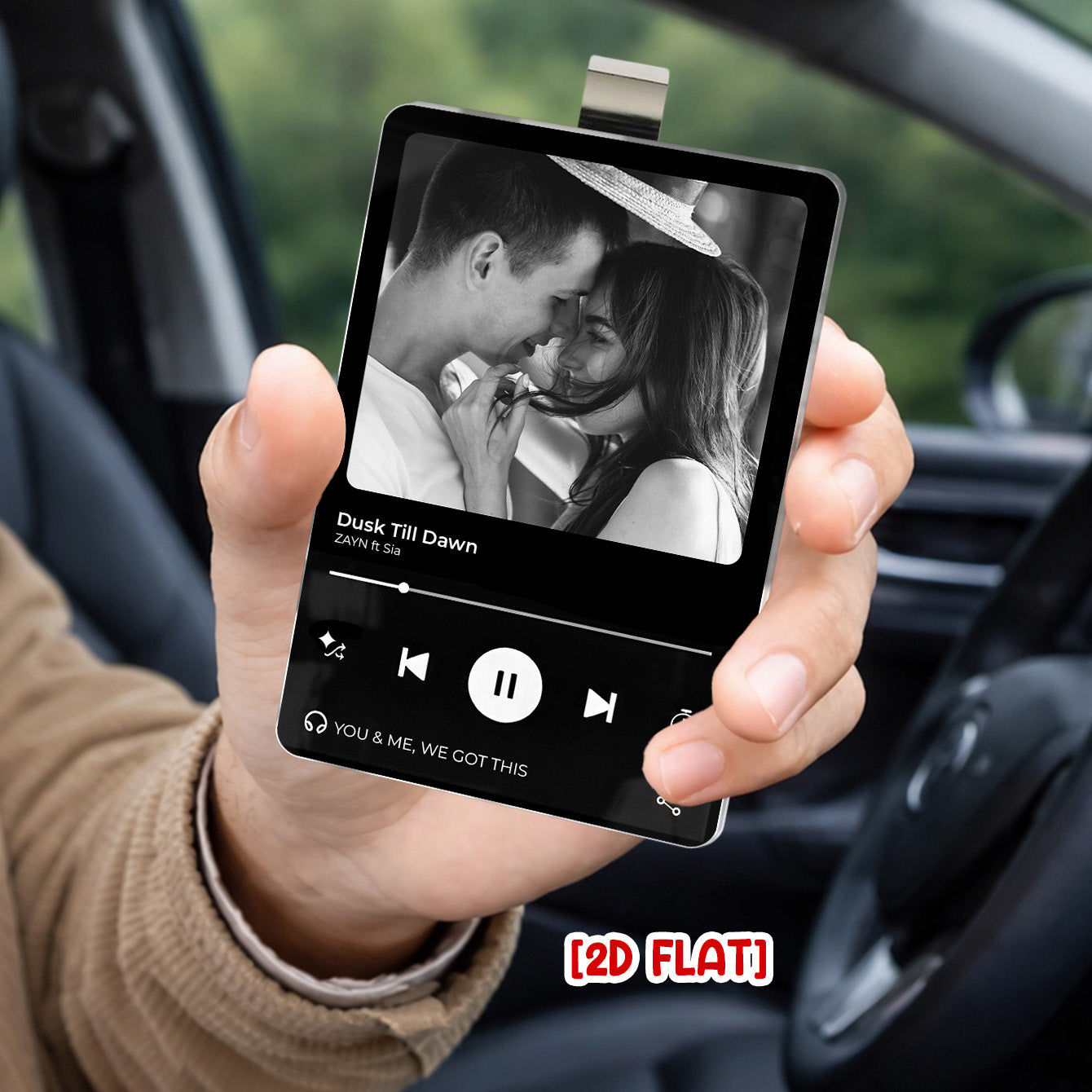 Custom Music Photo Couple Custom Photo - Personalized Car Visor Clip - Special Gift For Couple, Him, Her