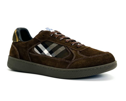 Men’s Burberry Leather Check Terrace Brown Sneakers