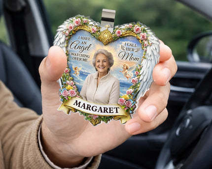 Custom Photo I Have An Angel Watching Over Me - Personalized Car Visor Clip - Meaningful Gift For Mom, Grandma