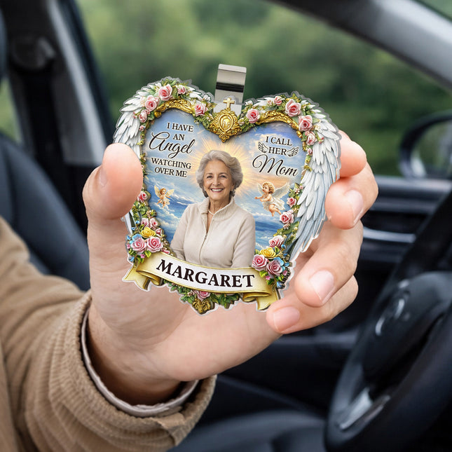 Custom Photo I Have An Angel Watching Over Me - Personalized Car Visor Clip - Meaningful Gift For Mom, Grandma