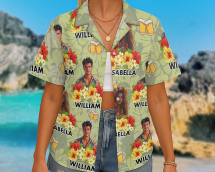 Custom Photo Drinkin' & Cheerin' - Personalized Customized Hawaiian Shirt