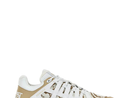 Men's Versace Men's Trigreca Lace Up Barocco Print White Sneakers