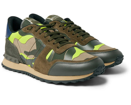 Men's Valentino Camo Rock Runners Green Sneakers