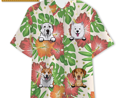 Cute Dog Theme Summer Dog Love - Personalized Customized Hawaiian shirt