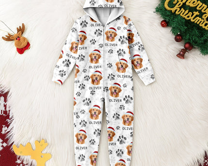 Custom Photo With Dog Cat Paw Onesie Pajamas For Dog Lovers