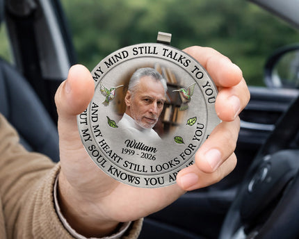 Custom Photo My Mind Still Talk To You - Personalized Car Visor Clip - Special Gift For Family Members