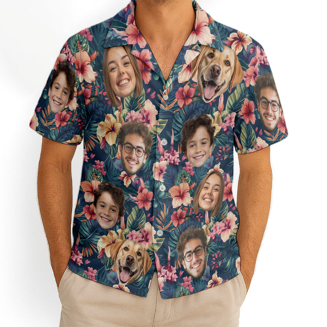 Custom Photo With Beloved Ones Tropical - Personalized Customized Hawaiian shirt