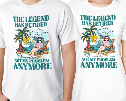 The Legend Has Retired - Personalized Customized T-shirt - Retirement Gift For Dad, Mom, Grandpa, Grandma