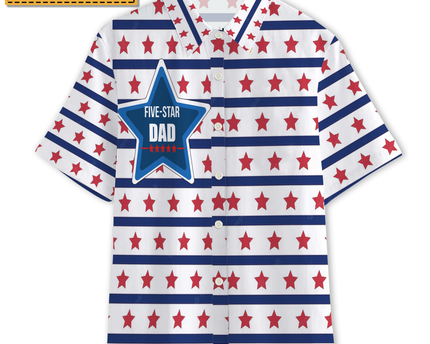 Five Star Best Dad Ever - Gift For Father Grandpa Dad - Personalized Customized Hawaiian shirt