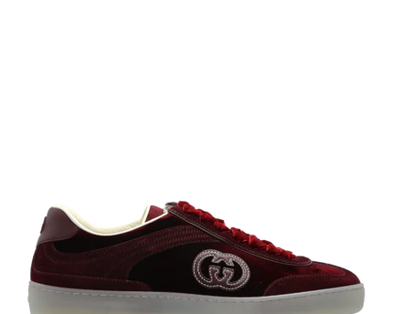 Men's Gucci G75 Logo-Appliquéd Leather-Trimmed Suede Velvet Sneakers