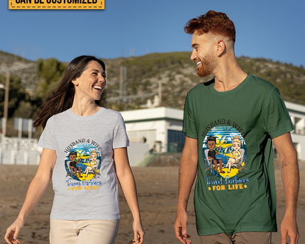 Husband And Wife Travel Partners For Life - Beach Couple T-shirt - Gift For Couples