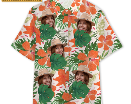 Custom Photo - Interesting Cut Head Photo Flower Theme Summer Hawaii - Personalized Customized Hawaiian shirt