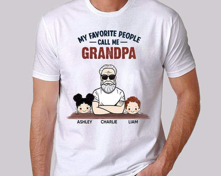 Favorite People Call Me Grandpa Man And Kids Personalized Shirt