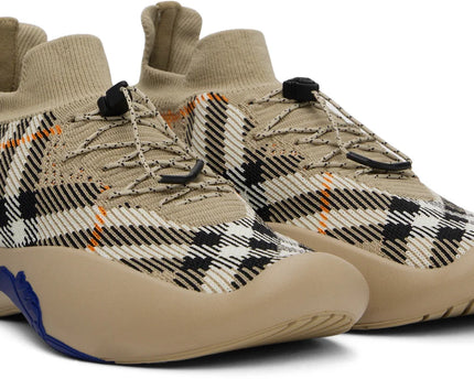 Men’s Burberry burbery Neptune Check Knit Sand Ip Check Sneakers