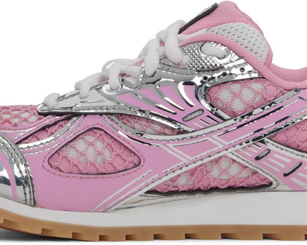 Men’s Bottega Veneta Orbit Flash Suede-Trimmed Veneta Pink Sneakers