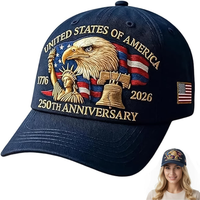 Bald Eagle United States Of America 250th Anniversary Embroidered Cap