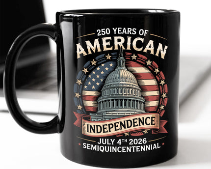 250 Years Of America Black Mug