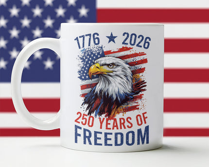 America Semiquincentennial 250 Years Of Freedom White Mug