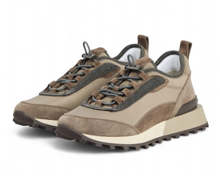 Men’s Brunello Cucinelli Mesh Brown Sneakers