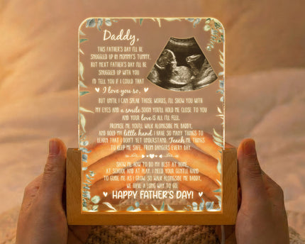 1st Father's Day Gifts, Soon To Be Dad Gift From The Bump I'll Be Snuggled Up - Personalized Night Light