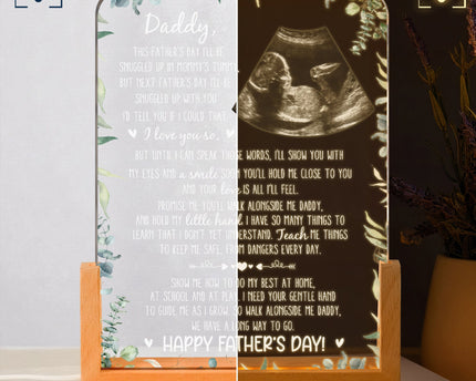 1st Father's Day Gifts, Soon To Be Dad Gift From The Bump I'll Be Snuggled Up - Personalized Night Light