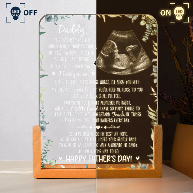 1st Father's Day Gifts, Soon To Be Dad Gift From The Bump I'll Be Snuggled Up - Personalized Night Light