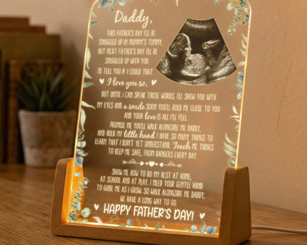 1st Father's Day Gifts, Soon To Be Dad Gift From The Bump I'll Be Snuggled Up - Personalized Night Light