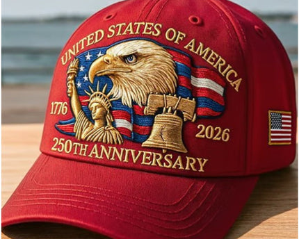 Bald Eagle United States Of America 250th Anniversary Embroidered Cap
