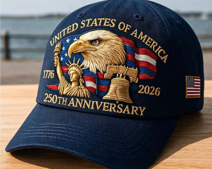 Bald Eagle United States Of America 250th Anniversary Embroidered Cap