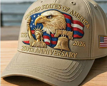 Bald Eagle United States Of America 250th Anniversary Embroidered Cap