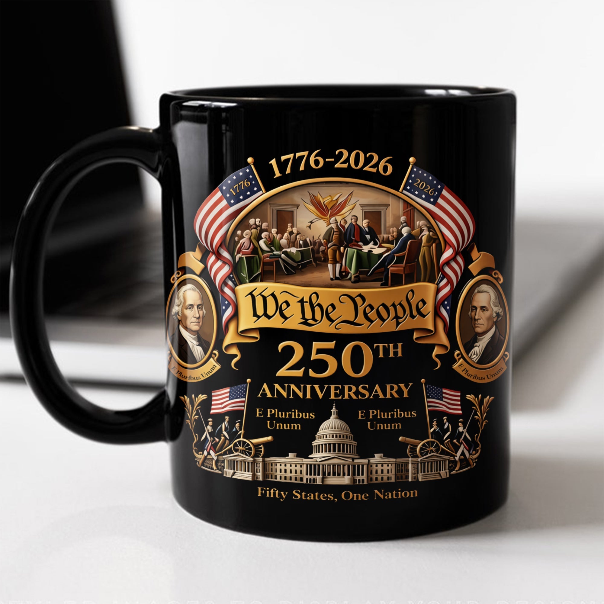 We The People 250 Years America 1776 - 2026 Black Mug