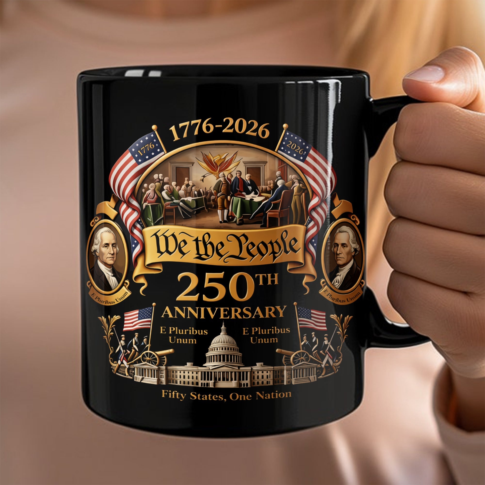 We The People 250 Years America 1776 - 2026 Black Mug
