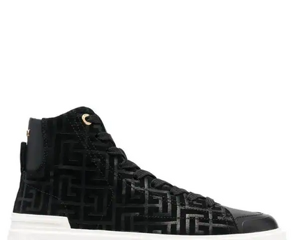 Men's Balmain B-court High-Top Black Sneaker