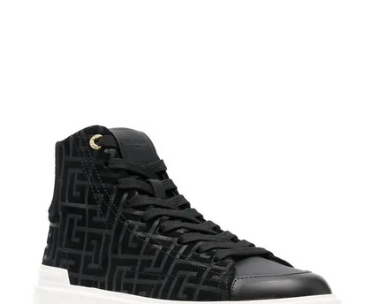 Men's Balmain B-court High-Top Black Sneaker