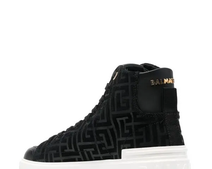 Men's Balmain B-court High-Top Black Sneaker