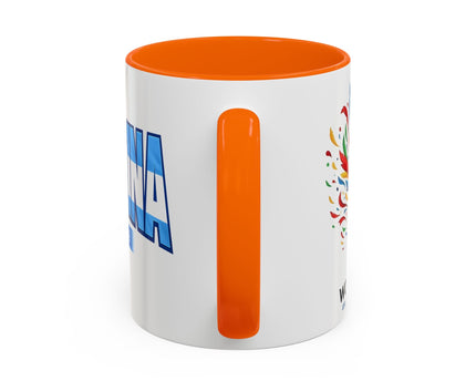 Argentina Vamos Argentina Mug , Accent Coffee Mug, Flag Text Design
