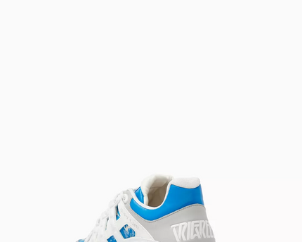Men's Versace Men's Trigreca Lace Up Barocco Print White Blue Sneakers