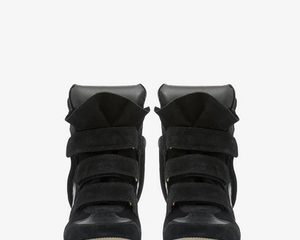 Men's Isabel Marant Bekett Hidden Wedge High Top Black Sneakers