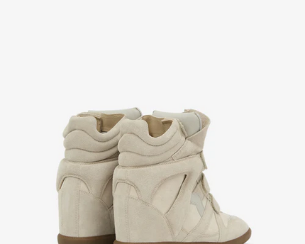 Men's Isabel Marant Bekett Hidden Wedge High Top Beige Sneakers