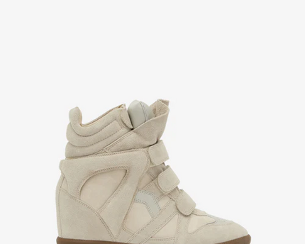 Men's Isabel Marant Bekett Hidden Wedge High Top Beige Sneakers