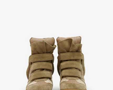 Men's Isabel Marant Bekett Hidden Wedge High Top Taupe Sneakers