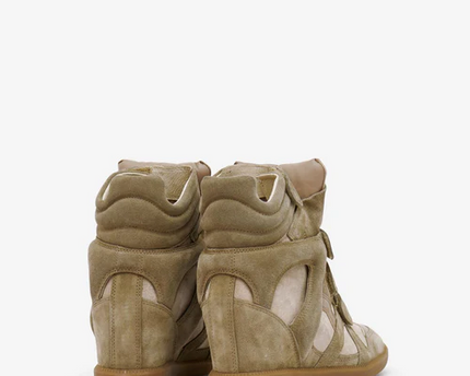 Men's Isabel Marant Bekett Hidden Wedge High Top Taupe Sneakers