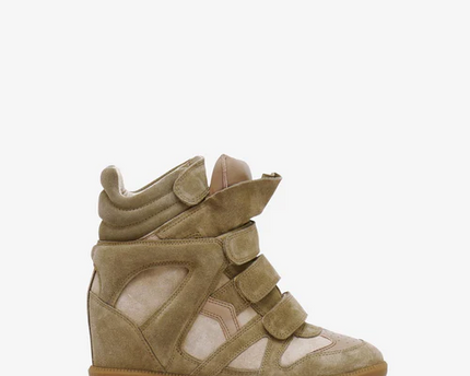 Men's Isabel Marant Bekett Hidden Wedge High Top Taupe Sneakers