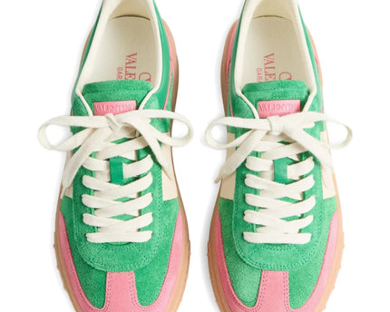 Men's Valentino Garavani Baskets Upvillage Green Pink White Sneakers