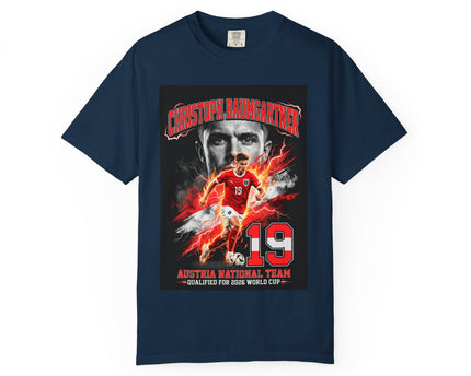 Austrian Soccer Player 19 T-Shirt, 2026 World Cup Back Trophy Design, Austria Flag
