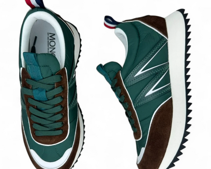 Men's Pacey Nylon & Suede Green And Brown Sneakers